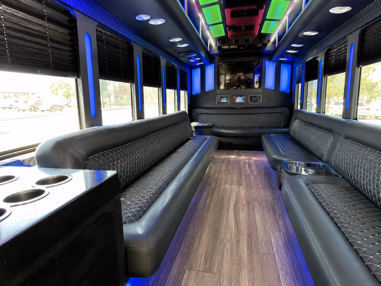 north charleston 15 passenger party bus inside