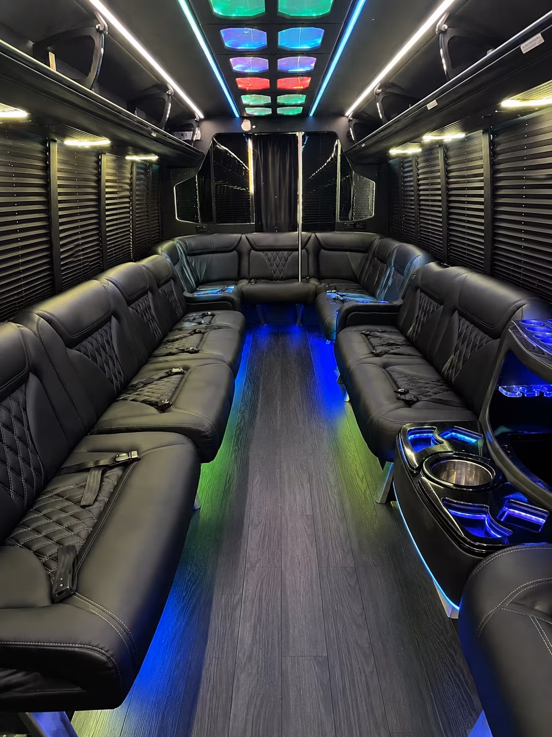 north charleston 20 passenger party bus interior