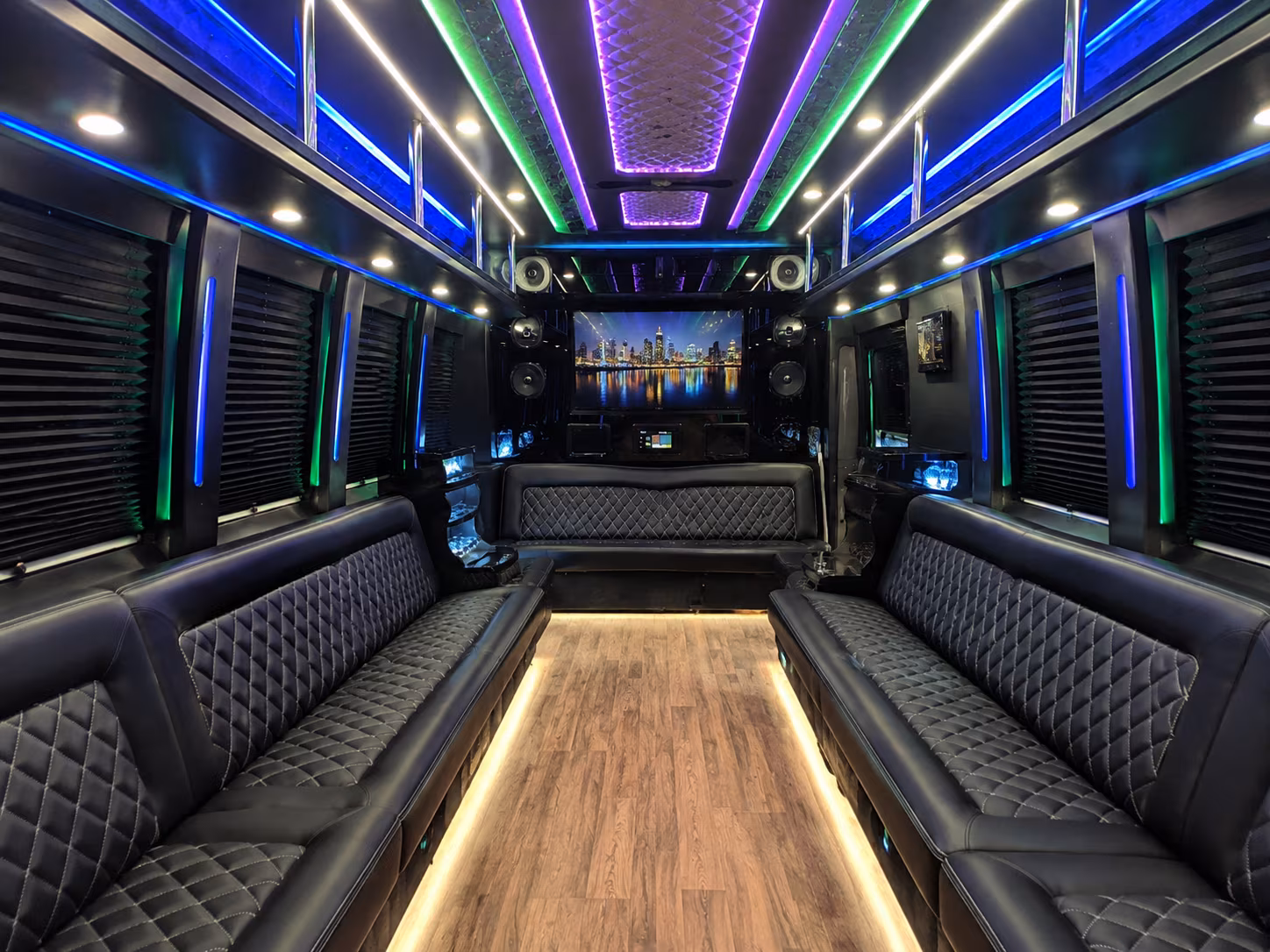 north charleston 25 passenger party bus interior