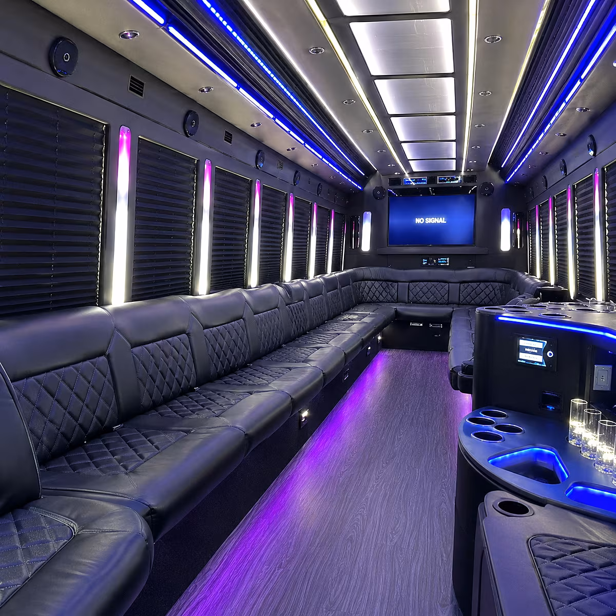 north charleston 30 passenger party bus inside